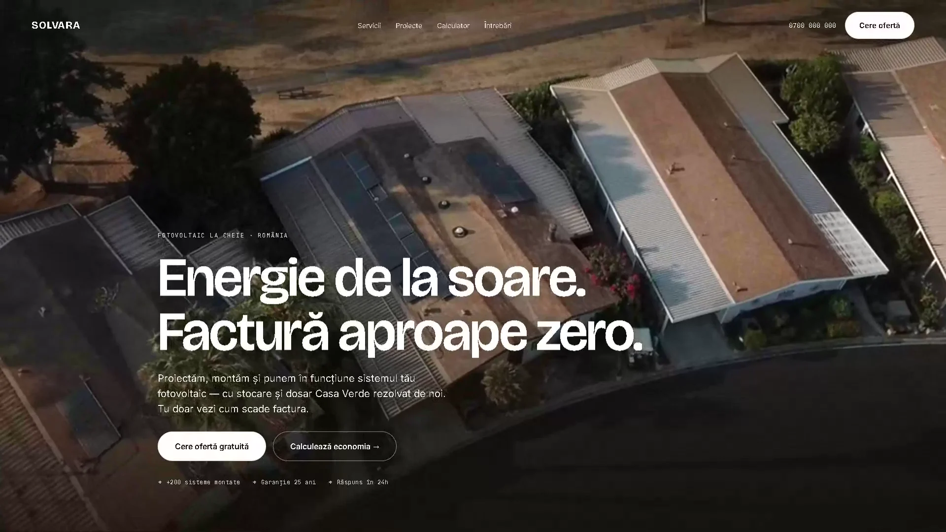 Solvara, pagina reală din site, pe telefon